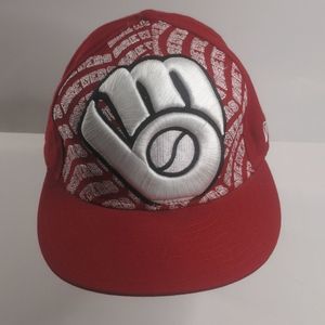Milwaukee Brewers MLB Fitted Flat Brim Hat